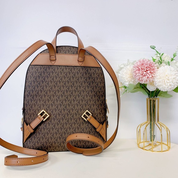 Michael Kors 35S2G8TB2B Jaycee Medium Logo Backpack IN BROWN - Picture 2 of 7
